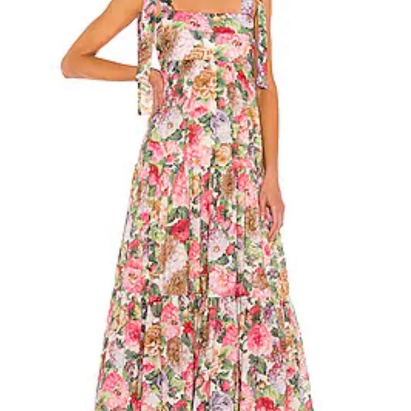 Zimmermann Pink and Green Ruffled Tiered Sundress - Picture 2 of 9